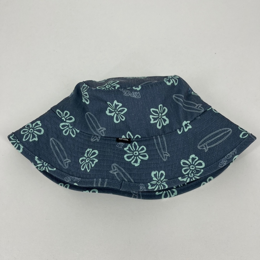 Rip Curl Kids Navy Teal Tropical Floral Surfboard Bucket Hat Size‎ L 1DEBHE